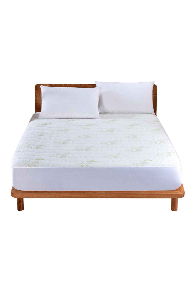 Aloe Vera Hypoallergenic Mattress Topper, Main, color, WHITE
