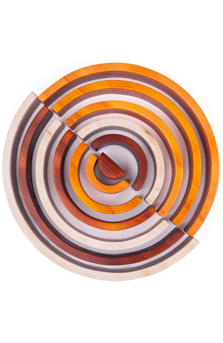 Bigjigs Toys Natural Wooden Stacking Rainbow - Large, Alternate, color, 