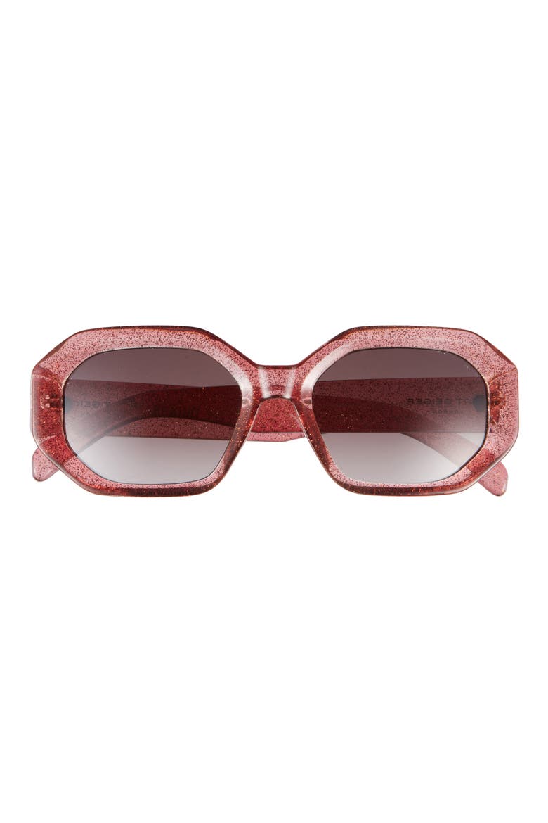 Geometric Sunglasses, Main, color, PINK CRYSTAL GLITTER