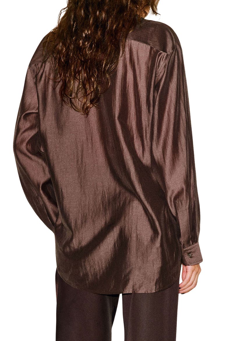 Eli Oversized Shirt, Alternate, color, SHEER BROWN