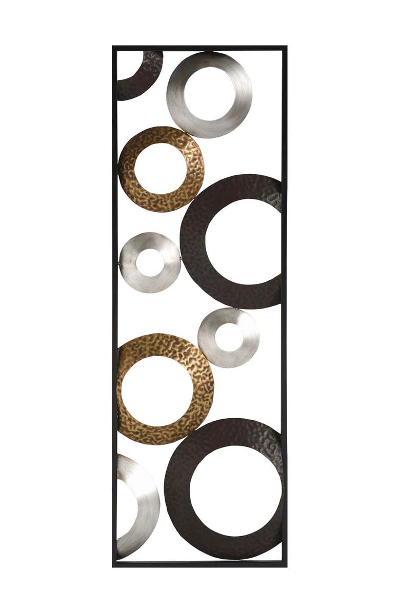 STRATTON HOME DECOR Metallic Geometric Panel Wall Decor, Main, color, 