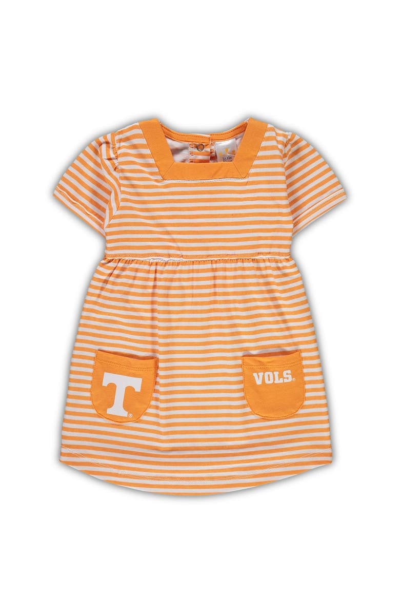 LITTLE KING Girl's Toddler Tennessee Orange Tennessee Volunteers Striped Dress with Pockets, Alternate, color, Tennessee Orange