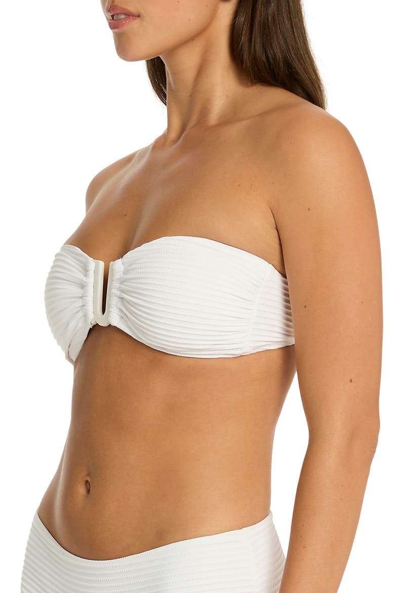 U-Bar Bandeau Bikini Top, Alternate, color, WHITE