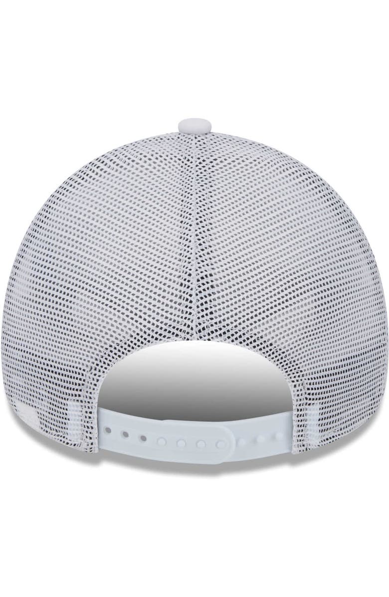 New Era Men's New Era White Philadelphia Eagles Happy A-Frame Trucker 9FORTY Snapback Hat, Alternate, color,