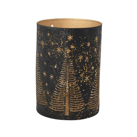 Star & Tree Cutout Iron Tealight Holder
