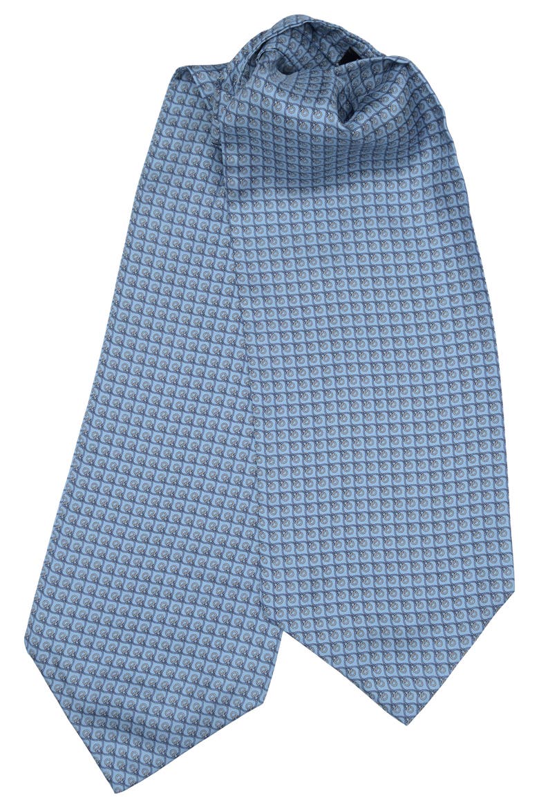 Rinaldo - Silk Ascot Cravat Tie for Men, Main, color, Blue