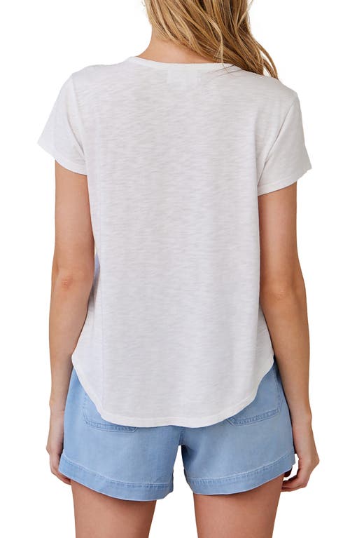 Shop Bella Dahl Cotton Blend Henley T-shirt In White