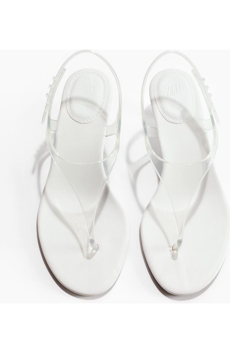 H&M Kitten-heeled Sandals, Main, color, White/Transparent