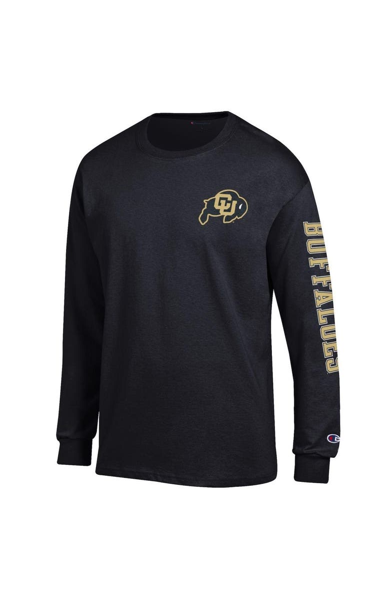 Champion Men's Champion Black Colorado Buffaloes Team Stack Long Sleeve T-Shirt, Alternate, color, Black
