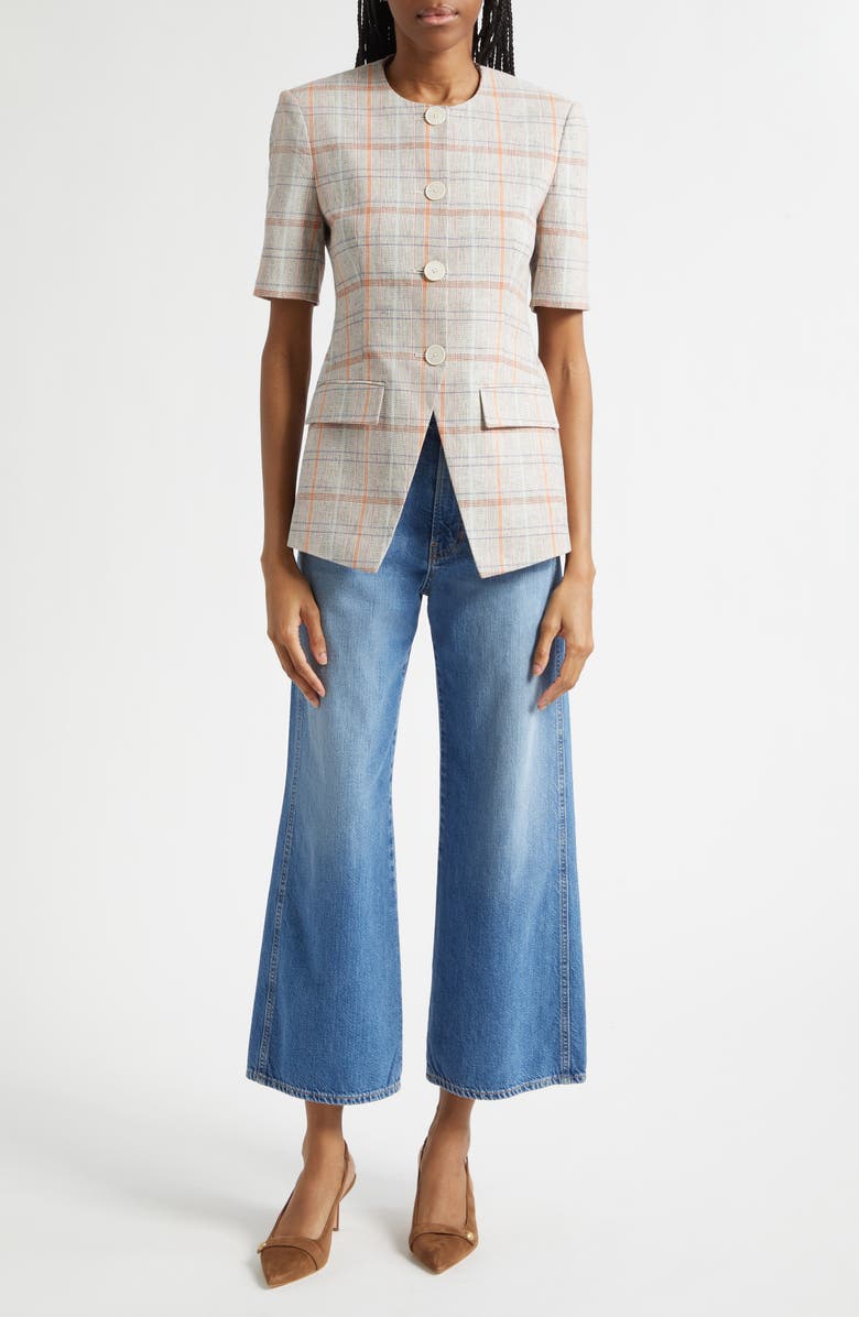 Veronica Beard Bodie Plaid Jacket, Alternate, color, Muted Clay Multi