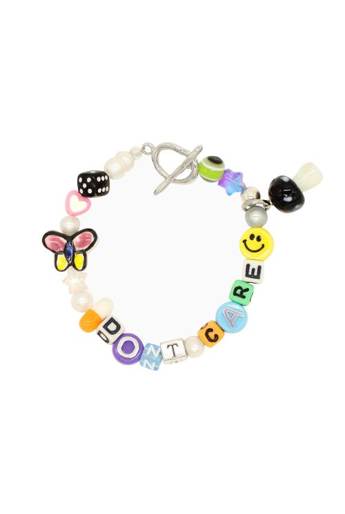 Velvet Luna Pearl And Mushroom Beaded Bracelet In Multi