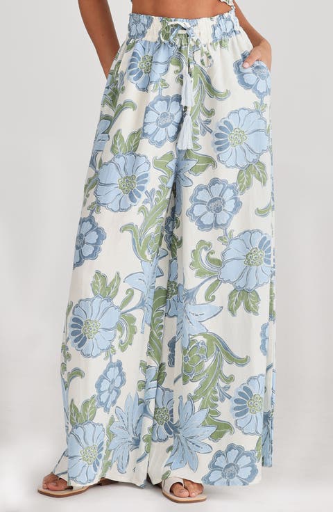 Freedom Floral Wide Leg Drawstring Pants