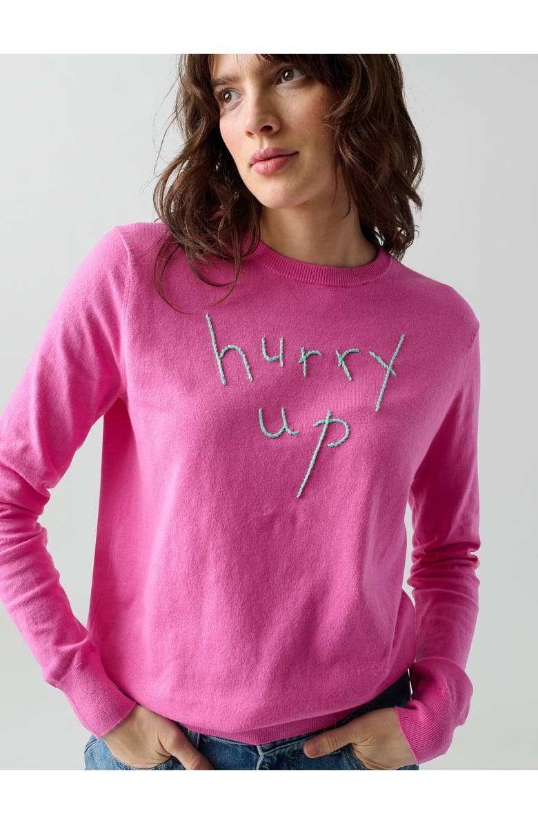Lingua Franca Hurry Up/Slow Down Crewneck, Main, color, 