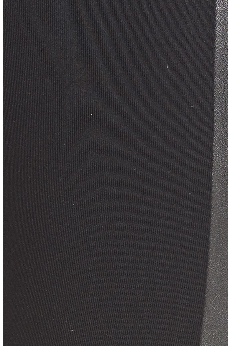 Two-Tone Faux Leather Leggings, Alternate, color, BLACK