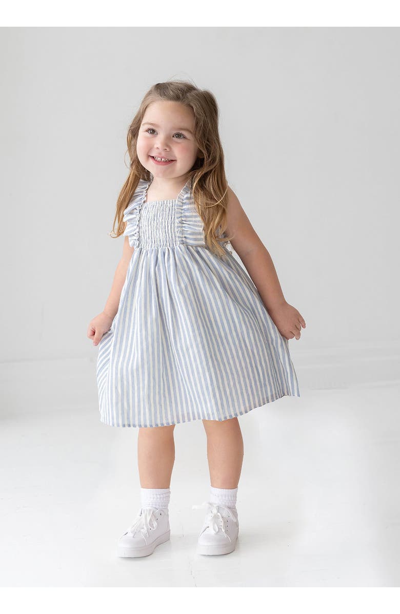 Mabel + Honey Blake Baby Toddler Dress, Alternate, color, Blue