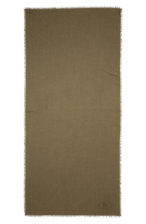 Burberry Medium Check Jacquard Wool & Silk Scarf In Green