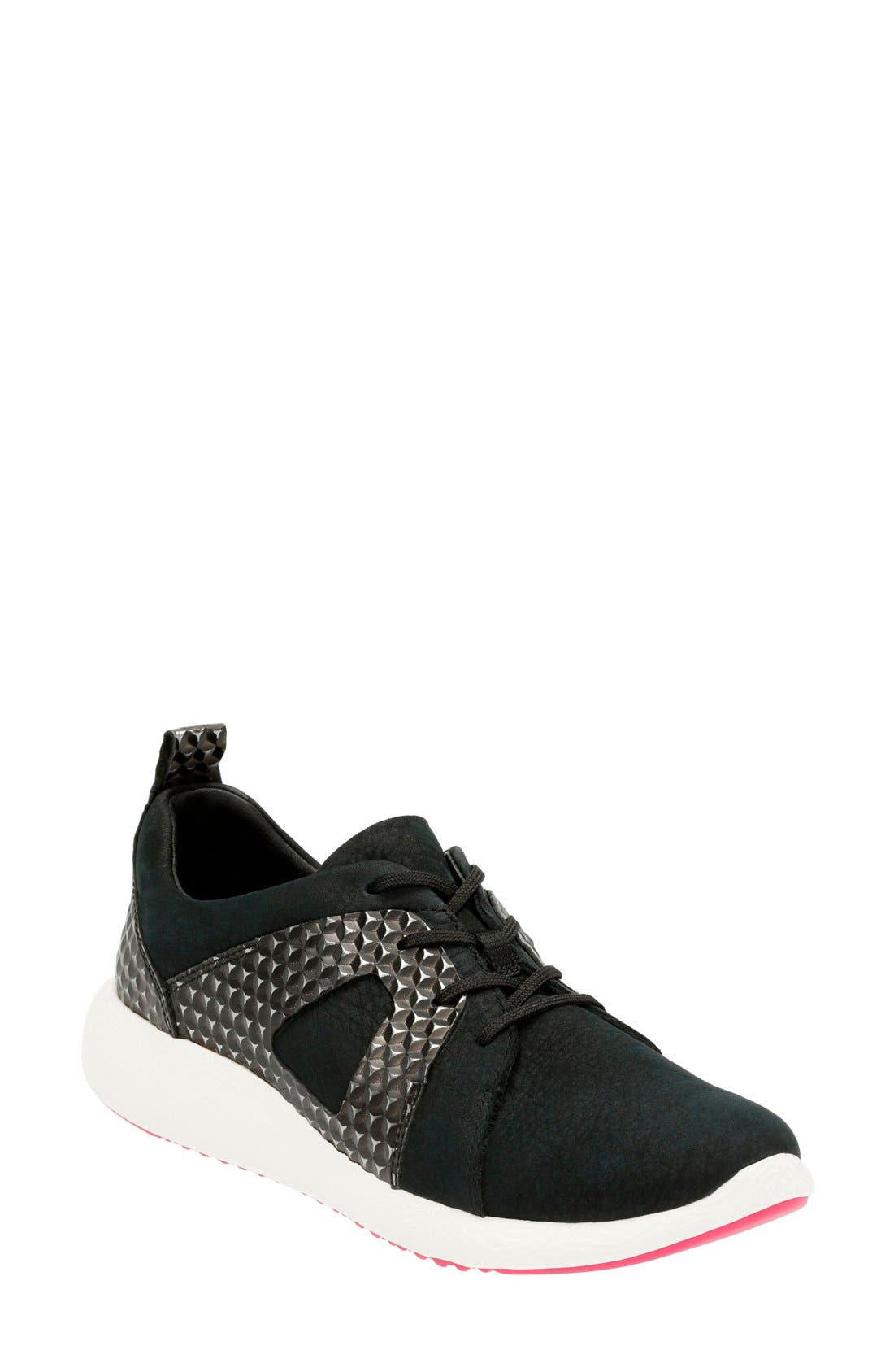 'Cowley Faye' Sneaker, Main, color, BLACK NUBUCK LEATHER
