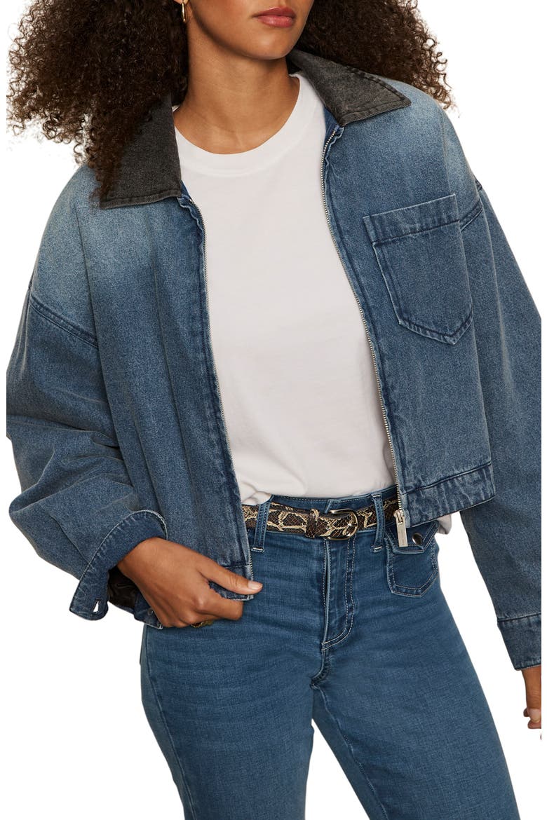 Ridge Faux Shearling Lined Denim Jacket, Alternate, color, GRAND PRIZ