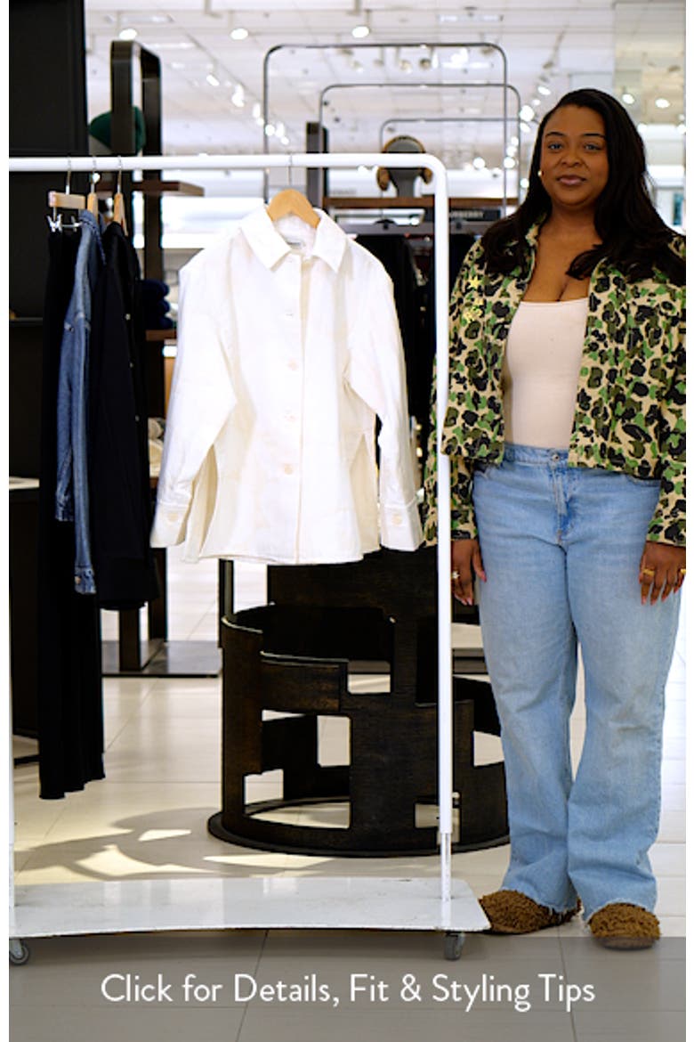 Ladonta Unikko Jacquard Oversize Faille Shirt Jacket (Women