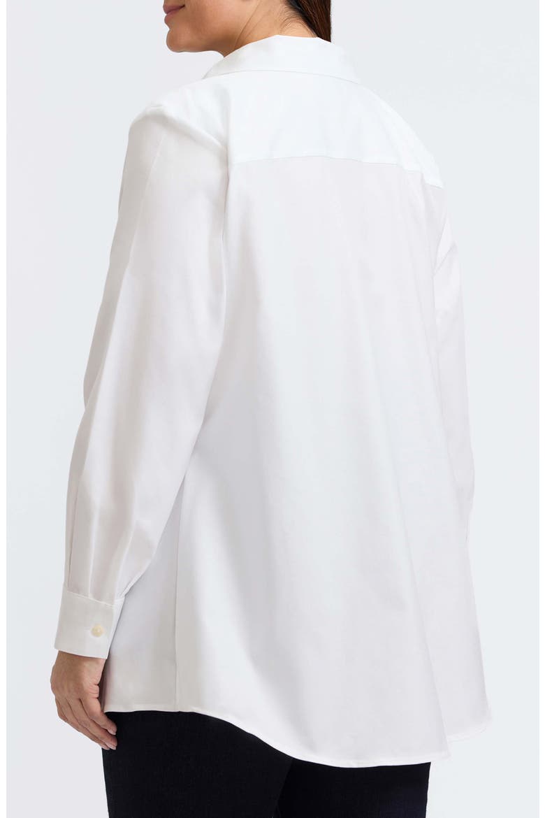 Cici Cotton Button-Up Tunic Shirt, Alternate, color, WHITE