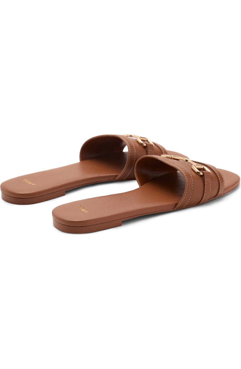 MANGO Buckle Slide Sandal, Alternate, color, Leather