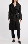 Via Spiga Back Button Cotton Blend Trench Coat