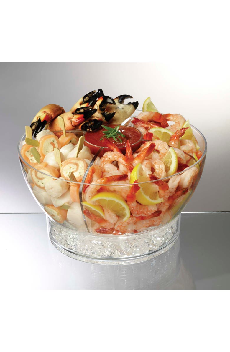 PRODYNE Cold Bowl On Ice Chilled Acrylic Serving Bow, 6.5 Quart, Alternate, color, Clear