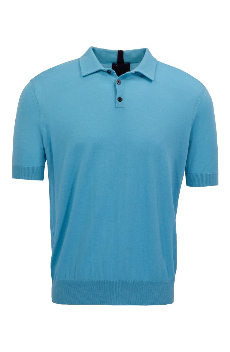 Lords of Harlech Mens Merino Silk Cashmere Polo, Alternate, color, Teal