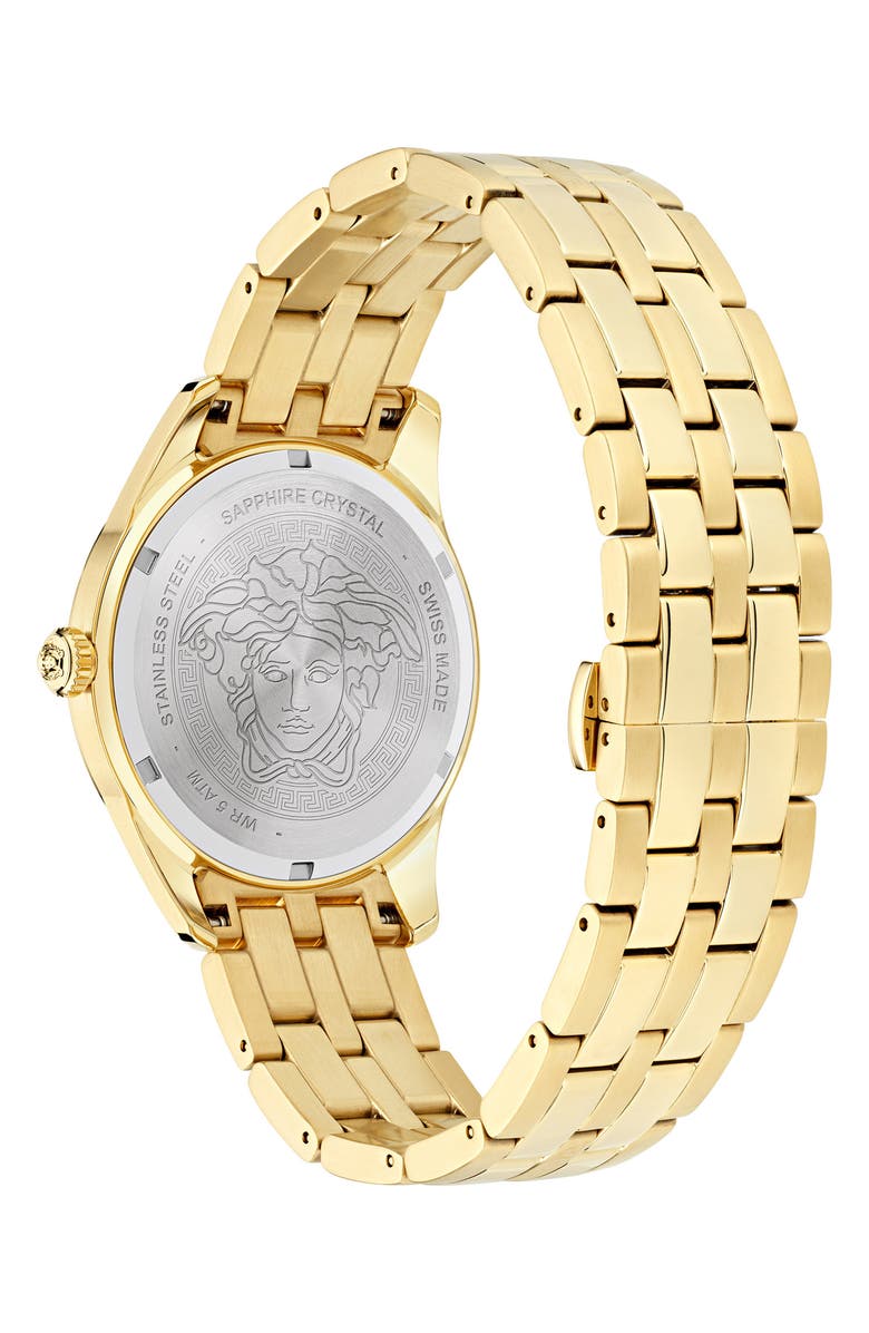 Versace Greca Time Bracelet Watch, 41mm, Alternate, color, Ip Yellow Gold