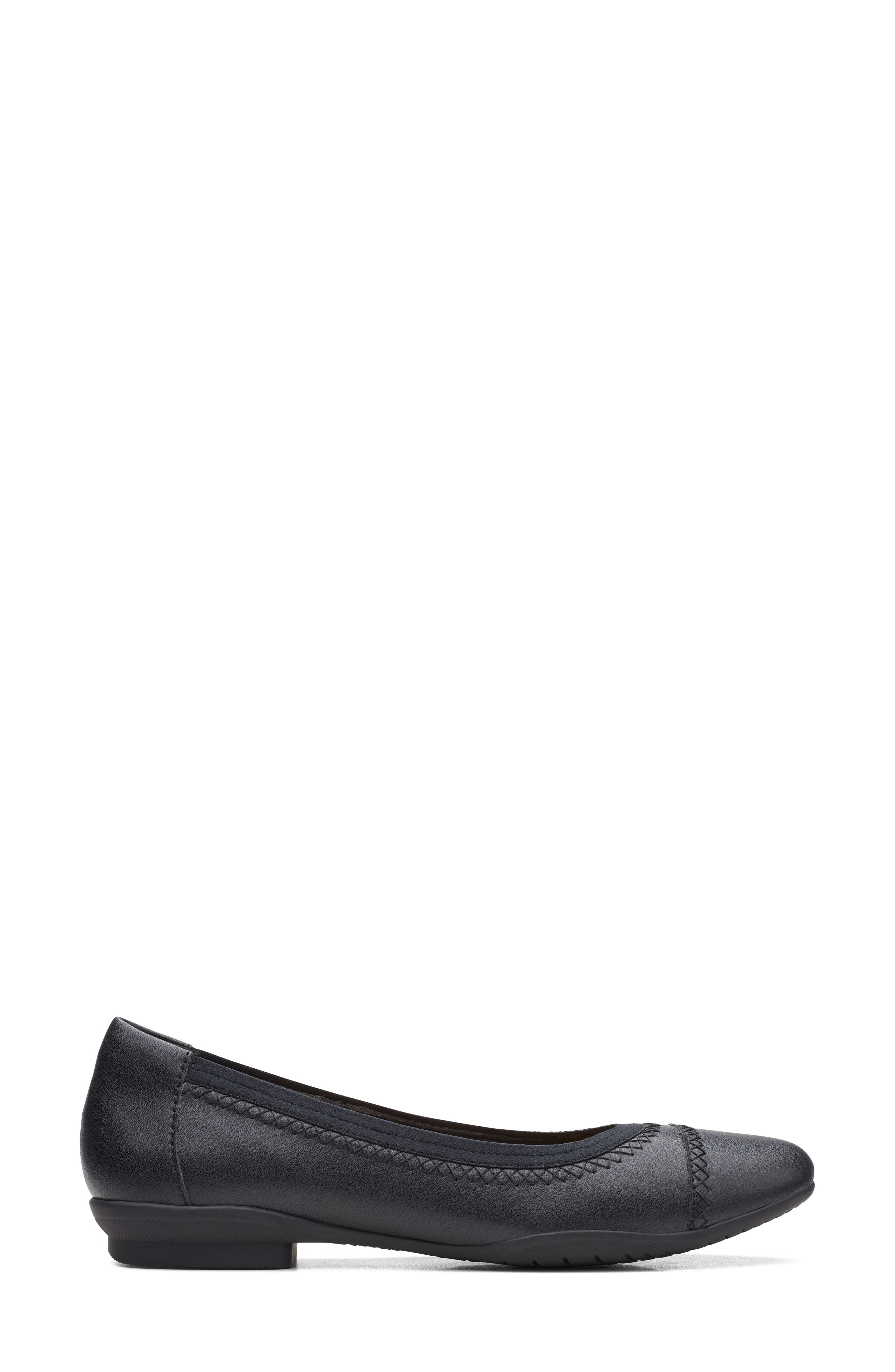Sara Bay Flat - Wide Width Available, Alternate, color, BLACK LEATHER