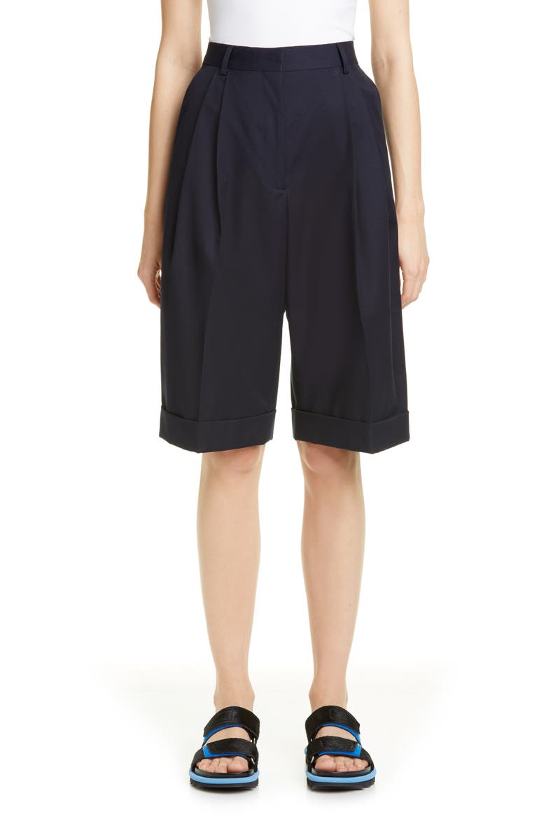 Partan Cotton & Wool Shorts, Main, color, 509-NAVY