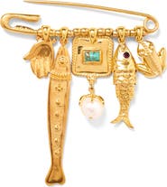 Chan Luu Charm Safety Pin Brooch