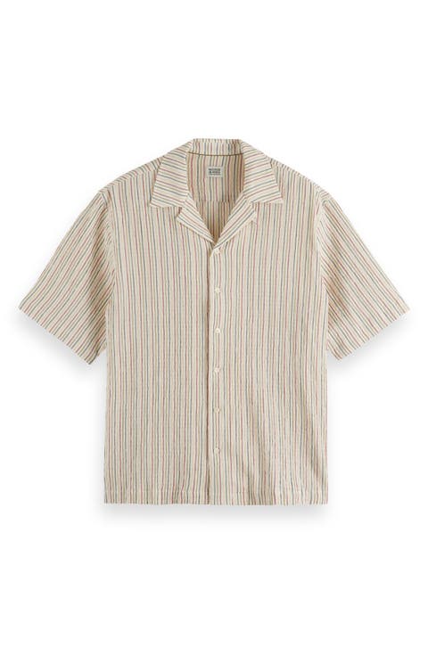 Seersucker Stripe Camp Shirt