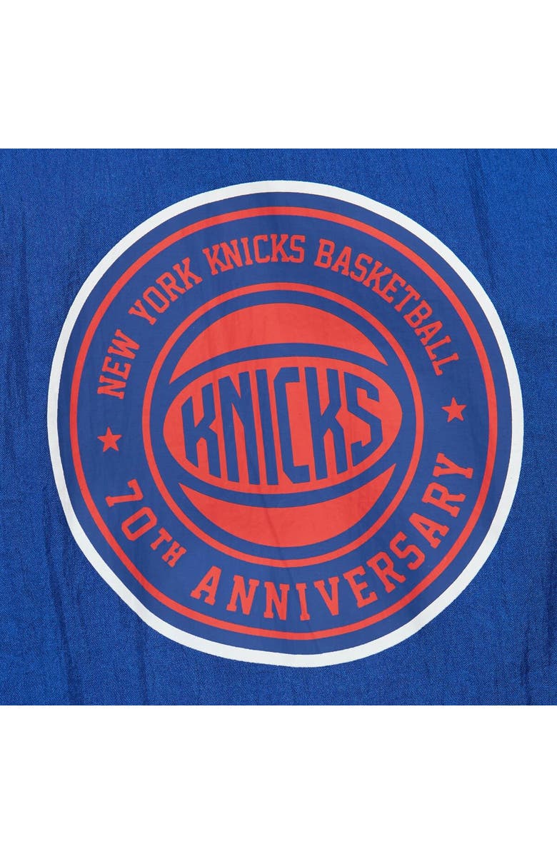 Mitchell & Ness Men's Mitchell & Ness Blue New York Knicks Big & Tall Hardwood Classics Team OG 2.0 Anorak Hoodie Quarter-Zip Windbreaker Jacket, Alternate, color, Blue
