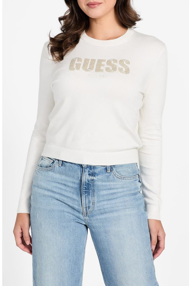 Norah Logo Sweater, Main, color, WHITE