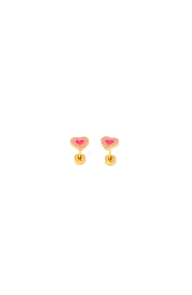 Pip Pop Radiant Heart Stud Earrings, Main, color, Pink