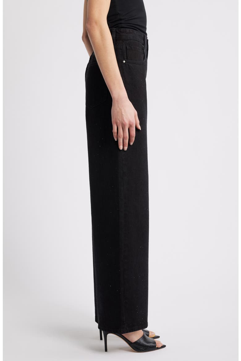Libra Embellished Wide Leg Jeans, Alternate, color, BLACK DENIM