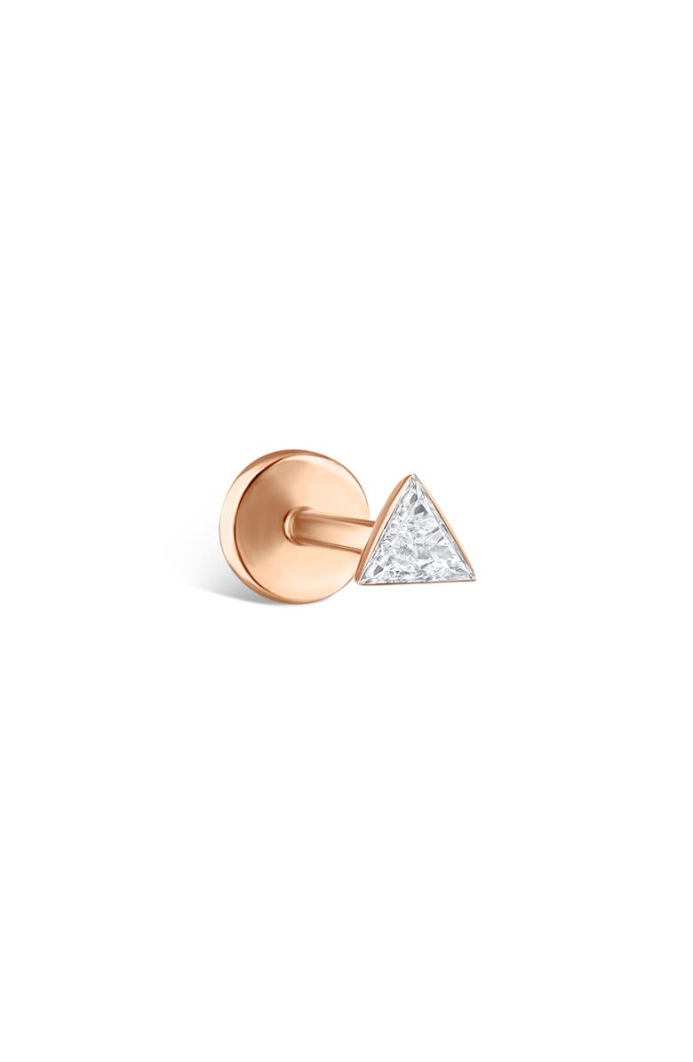 MARIA TASH Invisible Set Triangle Diamond Threaded Stud Earring, Main, color, Rose Gold