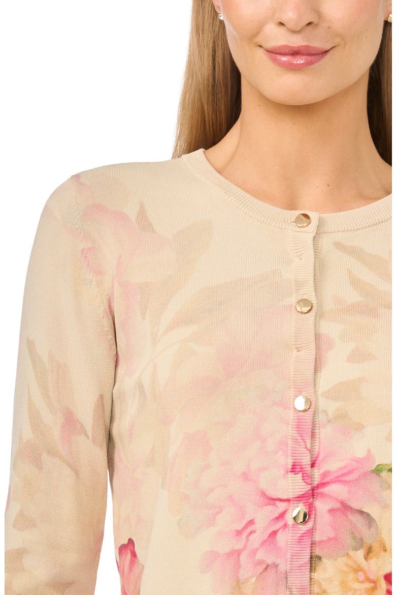Kara Floral Cardigan, Alternate, color, MAPLE BUTTER