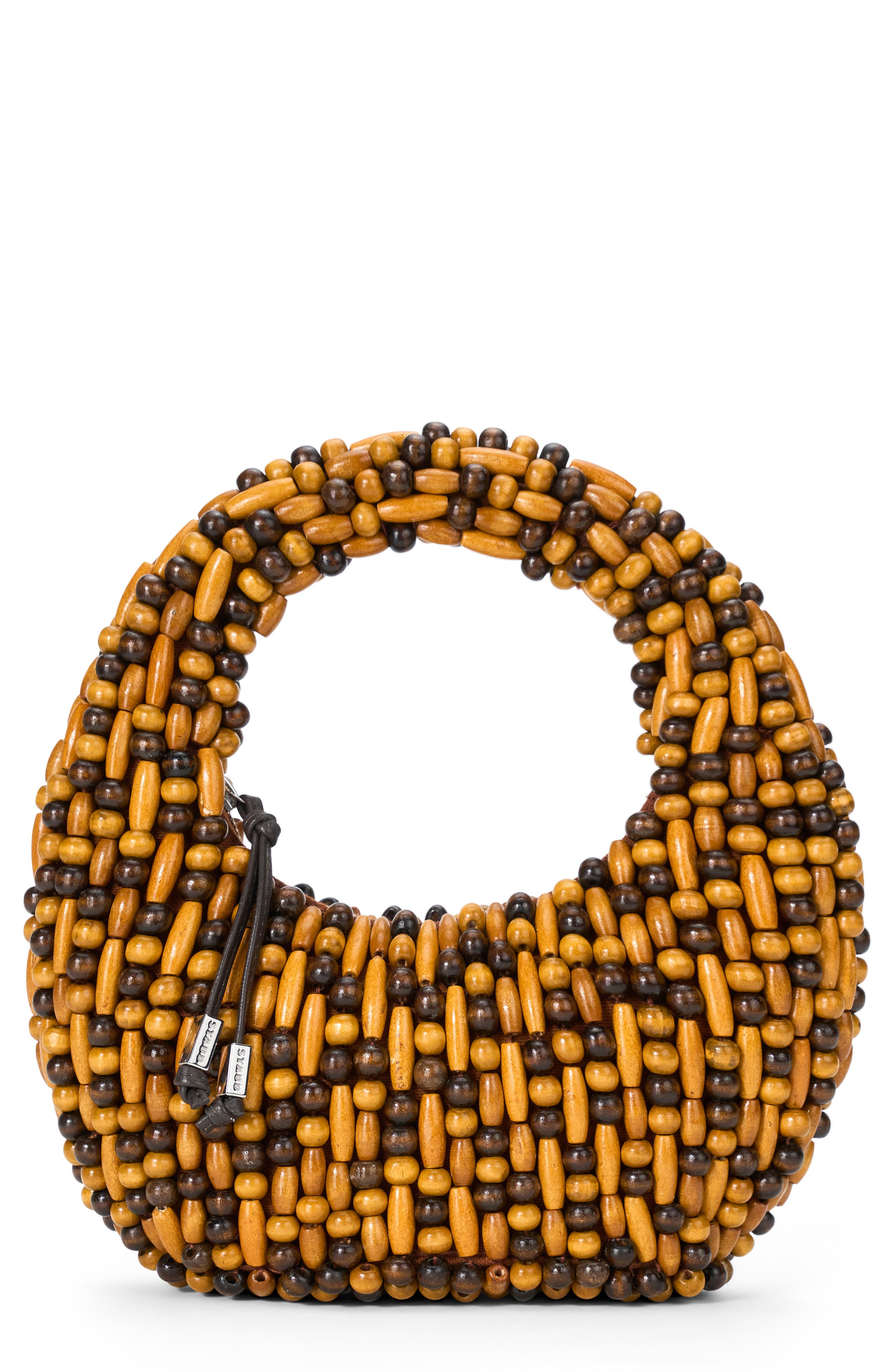 STAUD Reef Beaded Bag, Main, color, Multi Wood Beads