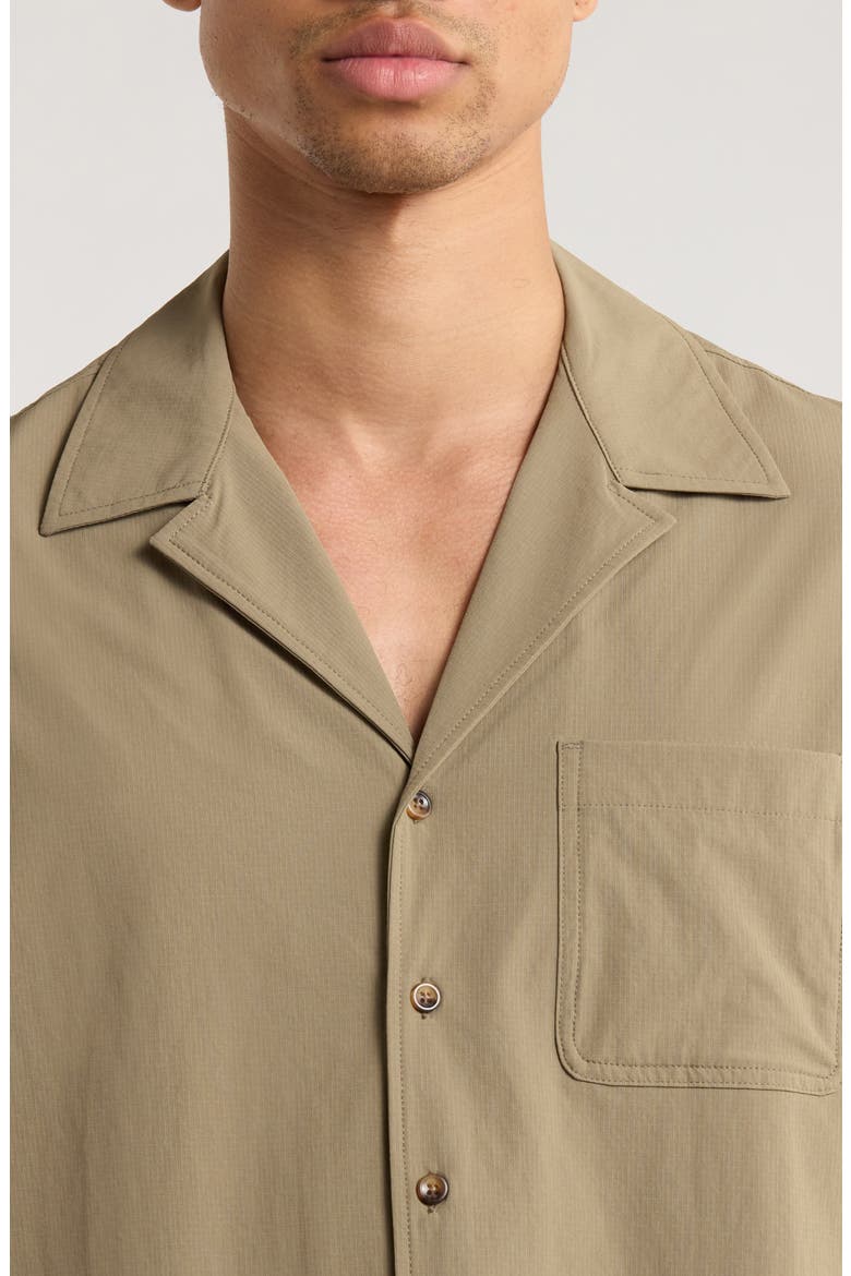 Tim Stretch Nylon Camp Shirt, Alternate, color, OLIVE