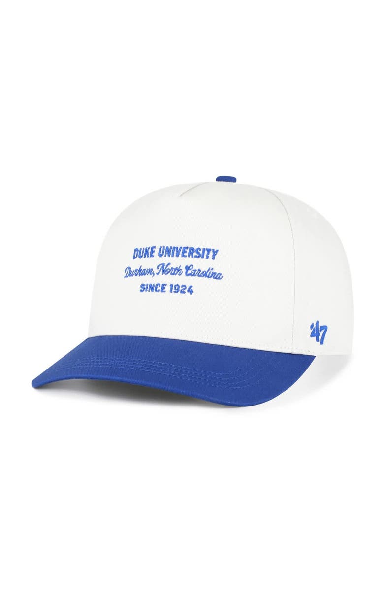 '47 Men's '47 White Duke Blue Devils Contemporary Basics Two-Tone Hitch Adjustable Hat, Main, color, White