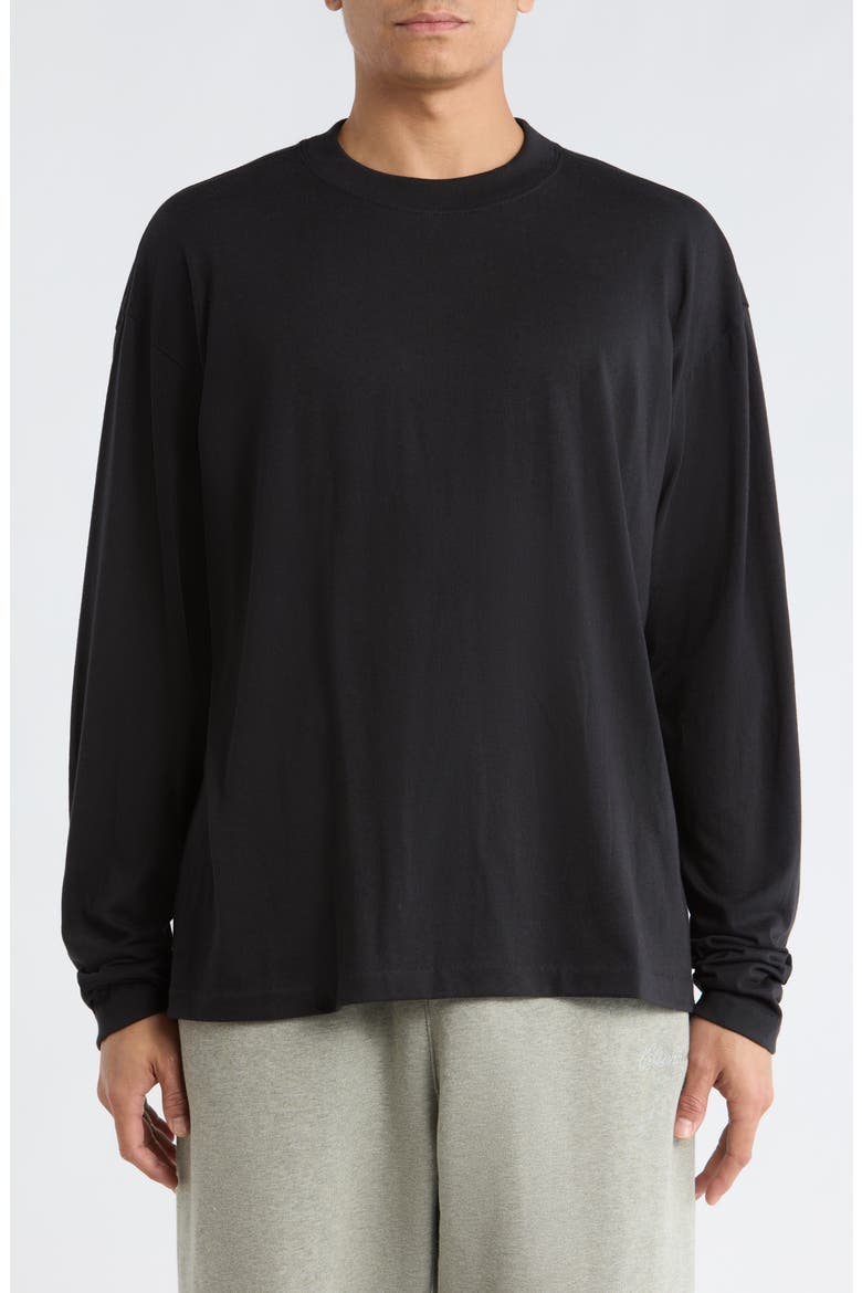 Signature Essential Long Sleeve T-Shirt, Main, color, VINTAGE BLACK