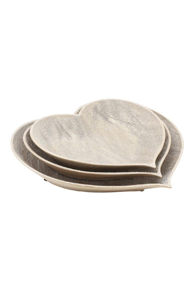 Set of 3 Heart Plates, Main, color, CHAMPAGNE