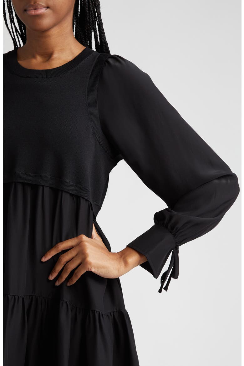 Presley Silk Dress, Alternate, color, BLACK