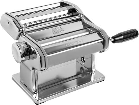 Atlas 150 Pasta Machine with Cutter and Hand Crank, Made in Italy