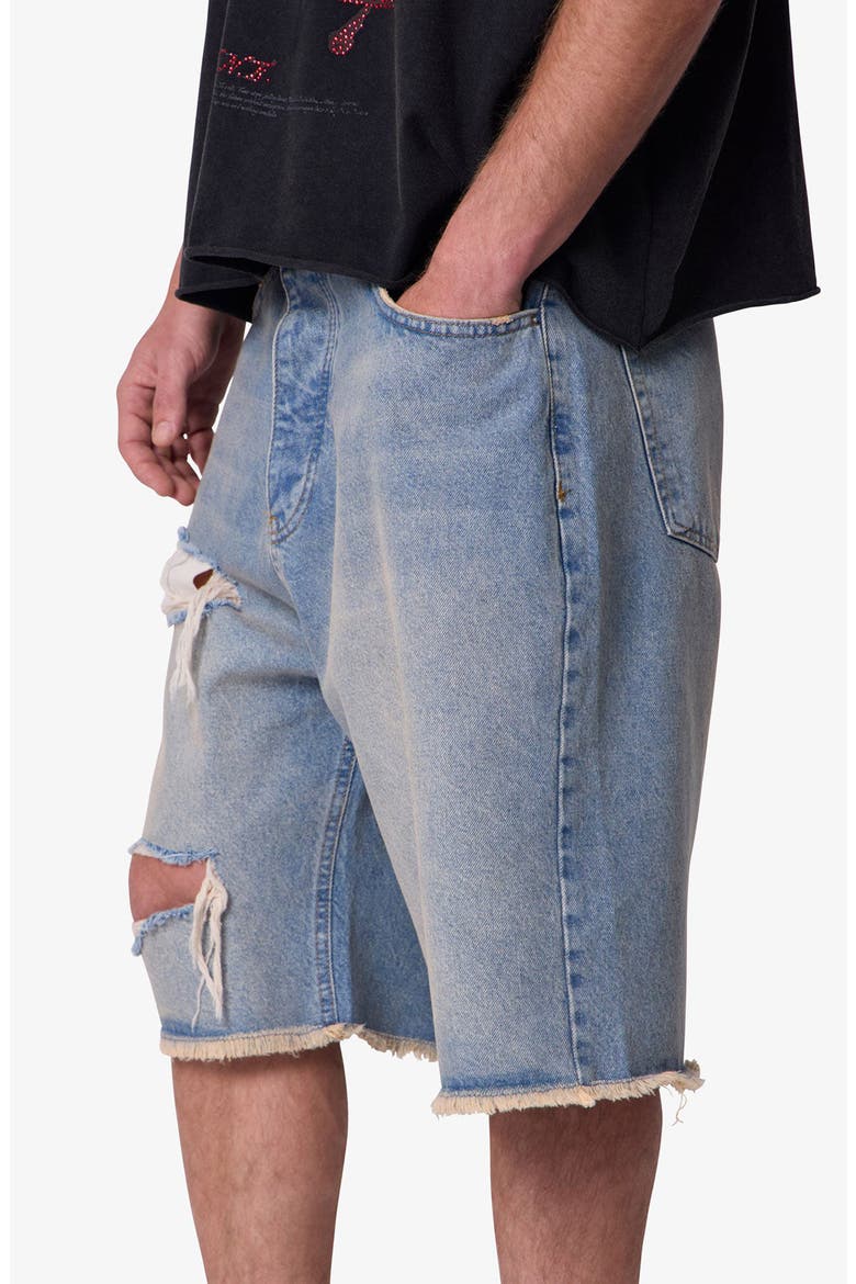 Baggy Distressed Cutoff Jeans Shorts, Alternate, color, LIGHT BLUE