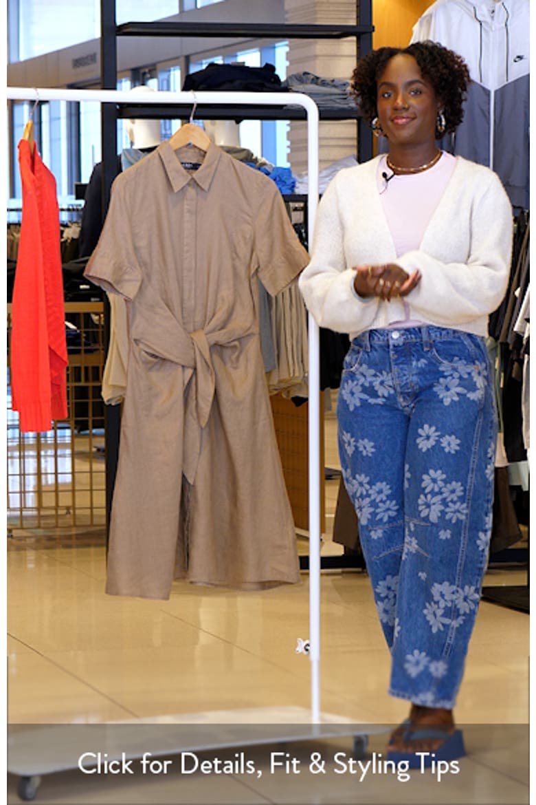 Linen Tie Front Shirtdress video