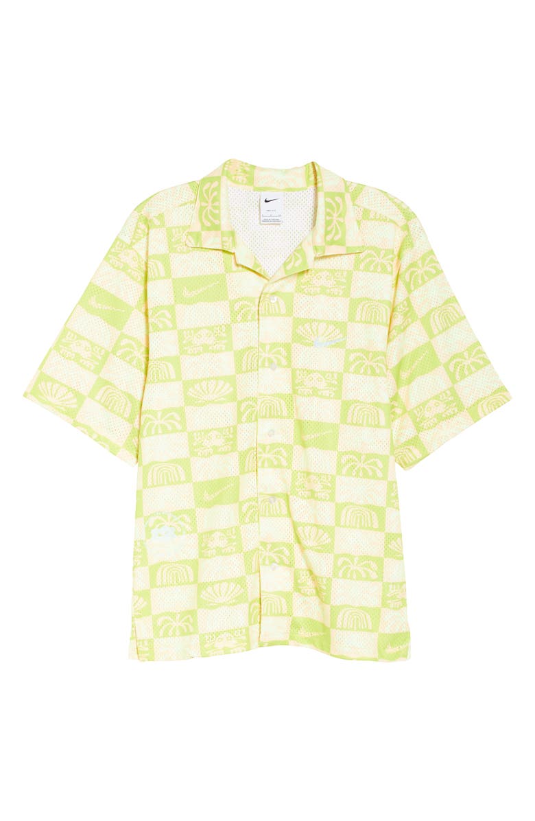 Nike Spring Break Standard Fit Mesh Short Sleeve Button-Up Camp Shirt, Alternate, color,