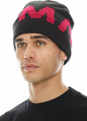 Fuzzy Logo Knit Beanie